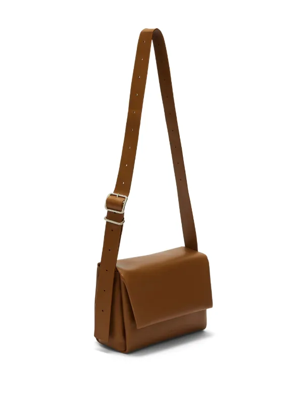 Jil Sander ロゴ レザー ショルダーバッグ ブラウン Jil Sander Folded レザーショルダーバッグ S | ブラウン