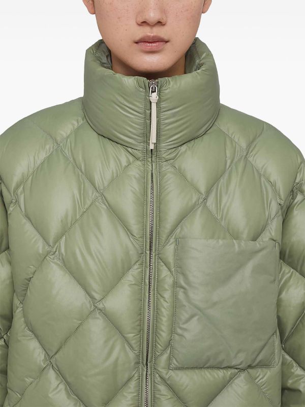 Diamond quilted puffer fashion coat