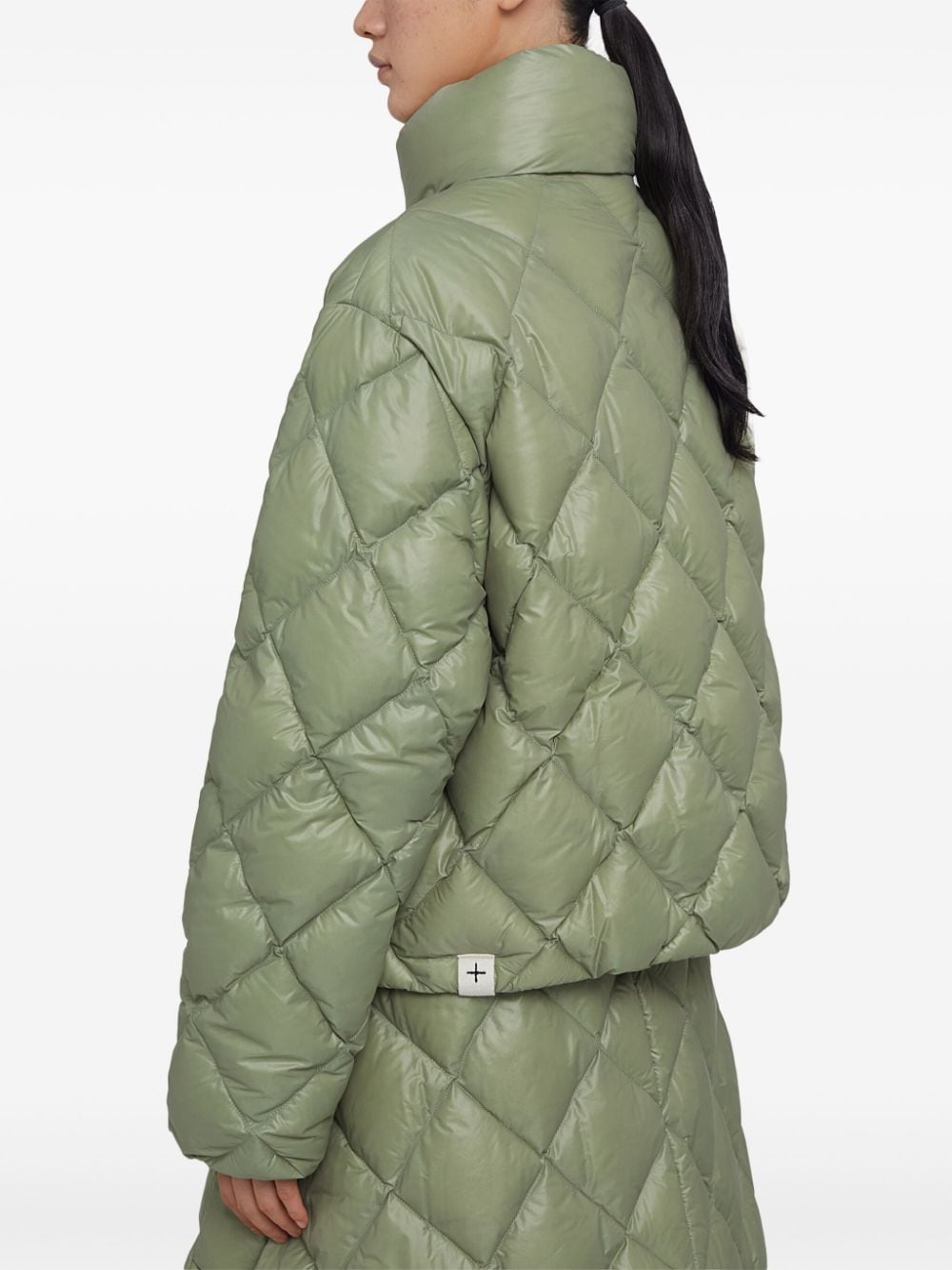 Shop Jil Sander Diamond-quilted Puffer Jacket In Green