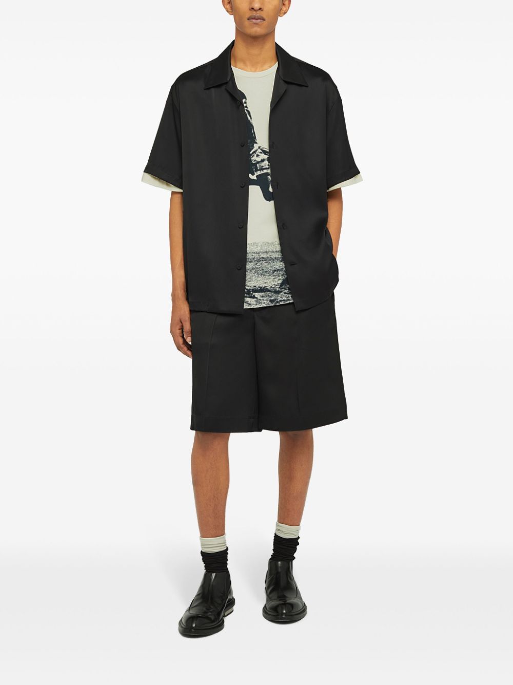 Jil Sander Shorts met trekkoordtaille - Zwart