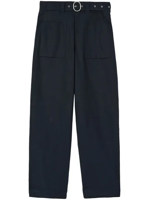 Jil Sander belted-waist organic cotton trousers 