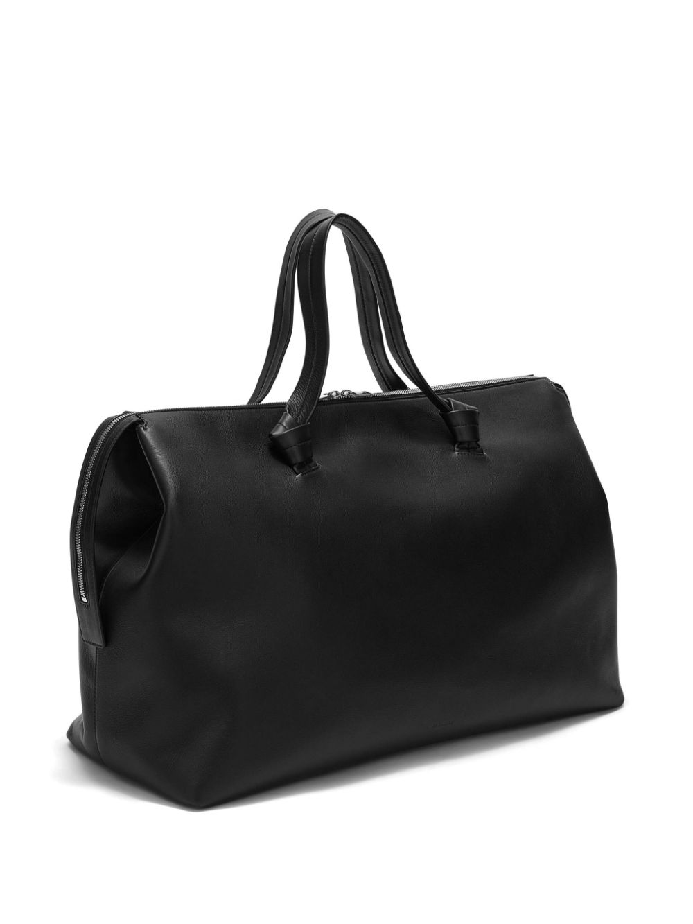 Shop Jil Sander Knot Leather Duffle Bag In Black