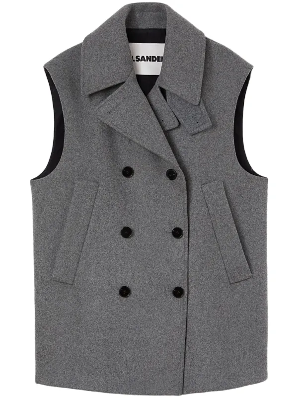 Jil Sander ダブルブレスト ベスト | グレー | FARFETCH JP Jil Sander ダブルブレスト ベスト | グレー | FARFETCH JP