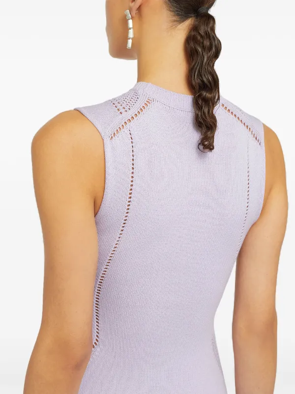 Jil Sander Loop lace-detail Knit Dress | Purple | FARFETCH