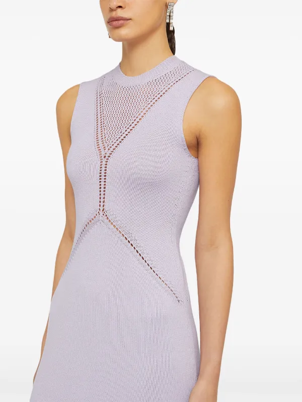 Jil Sander Loop lace-detail Knit Dress | Purple | FARFETCH