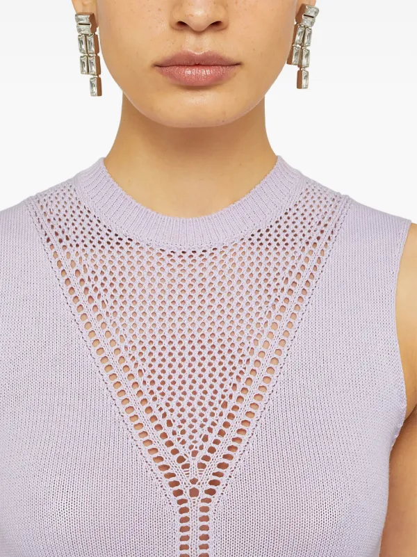 Jil Sander Loop lace-detail Knit Dress | Purple | FARFETCH