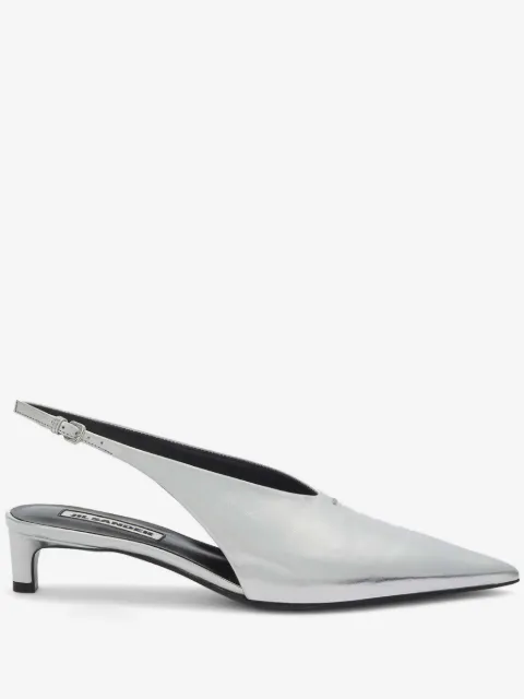 Jil Sander metallic slingback pumps