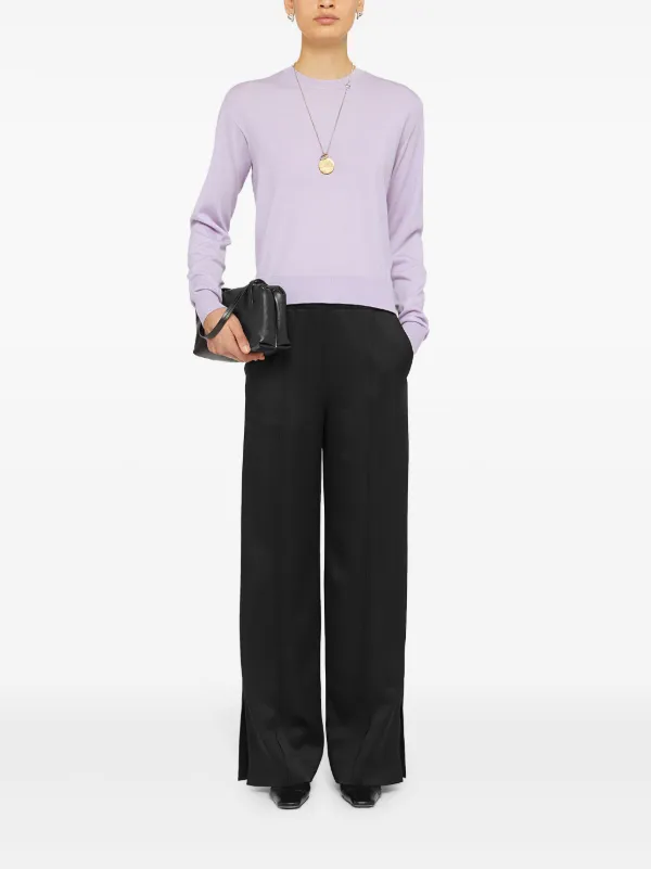 Jil Sander crew-neck fine-knit Jumper | Purple | FARFETCH