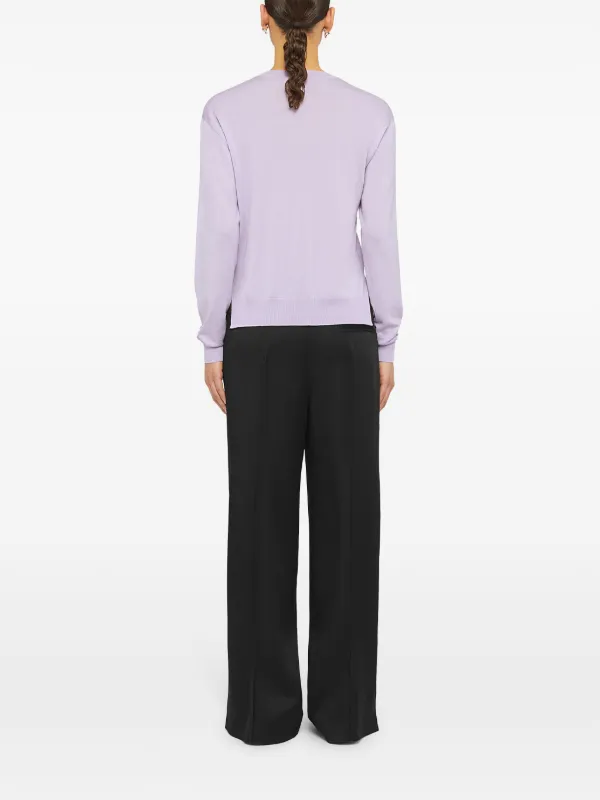 Jil Sander crew-neck fine-knit Jumper | Purple | FARFETCH