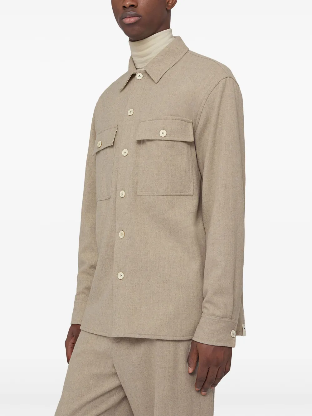Jil Sander Flanellen overhemd Beige