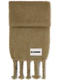 Jil Sander fringed brushed scarf - Brown
