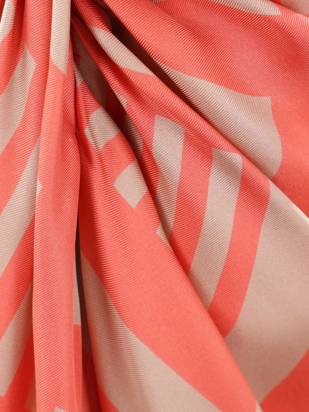  Fendi Labyrinth Knotted Full Silk Skirt - Orange 
