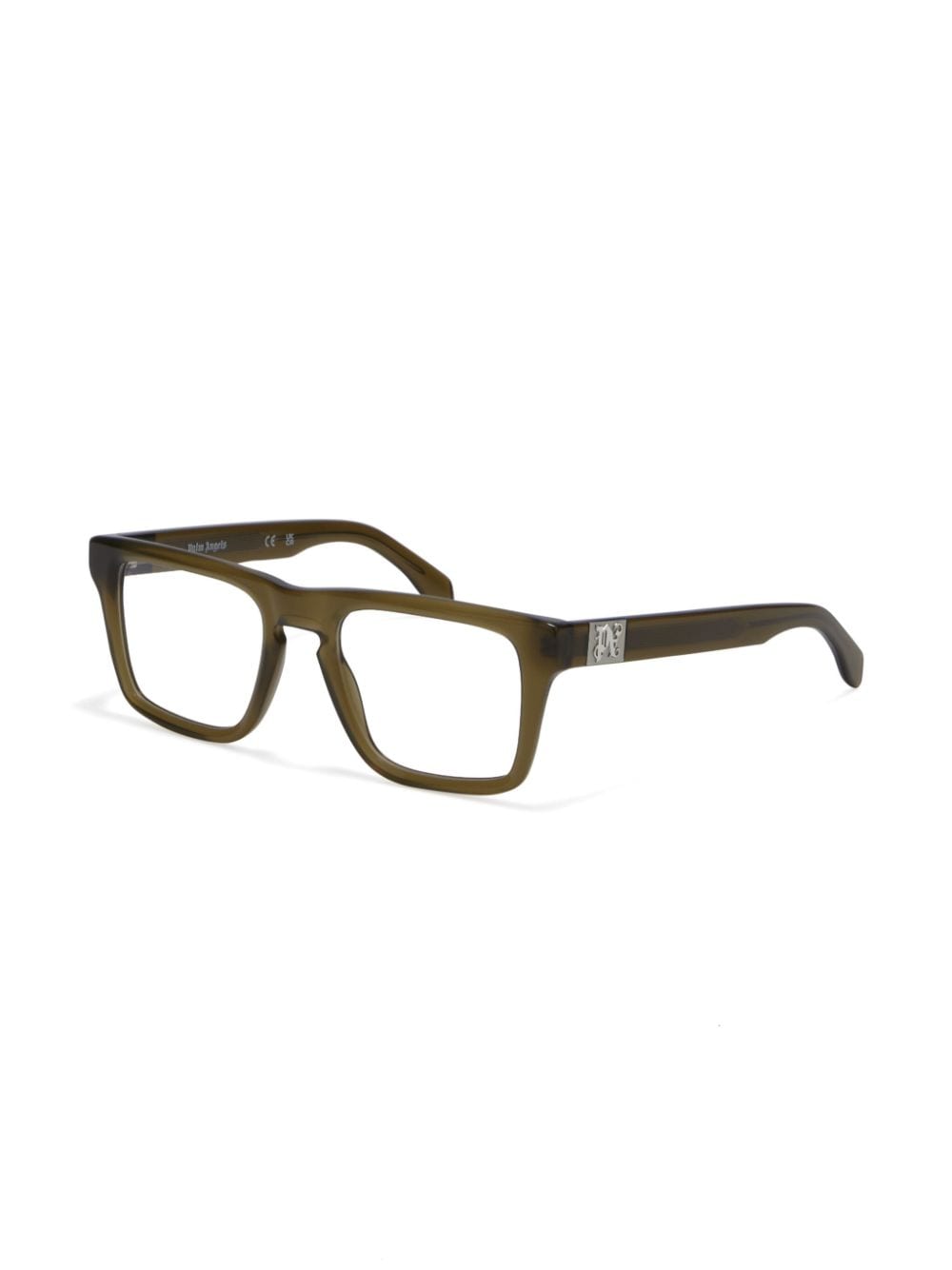 Palm Angels Eyewear Bril met rechthoekig montuur en monogramplakkaat - Groen