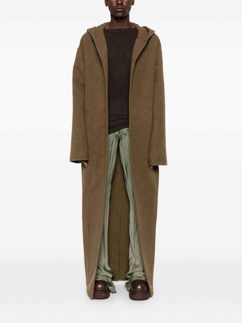 Rick Owens hooded coat - Brown