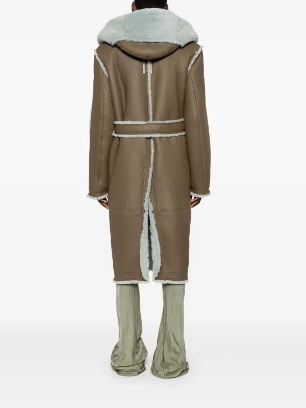 Rick Owens Belted Coat | Brown | FARFETCH TR