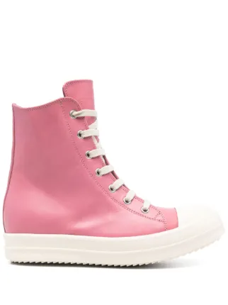 Rick Owens フラミンゴピンク スニーカー レザー レディース Rick Owens レザースニーカー | ピンク | FARFETCH JP