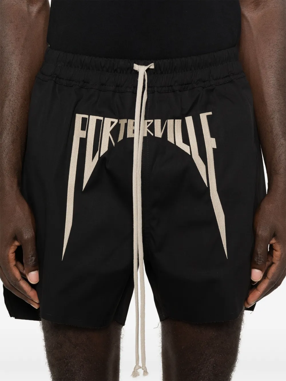 Rick Owens Trainingsshorts met borduurwerk Zwart