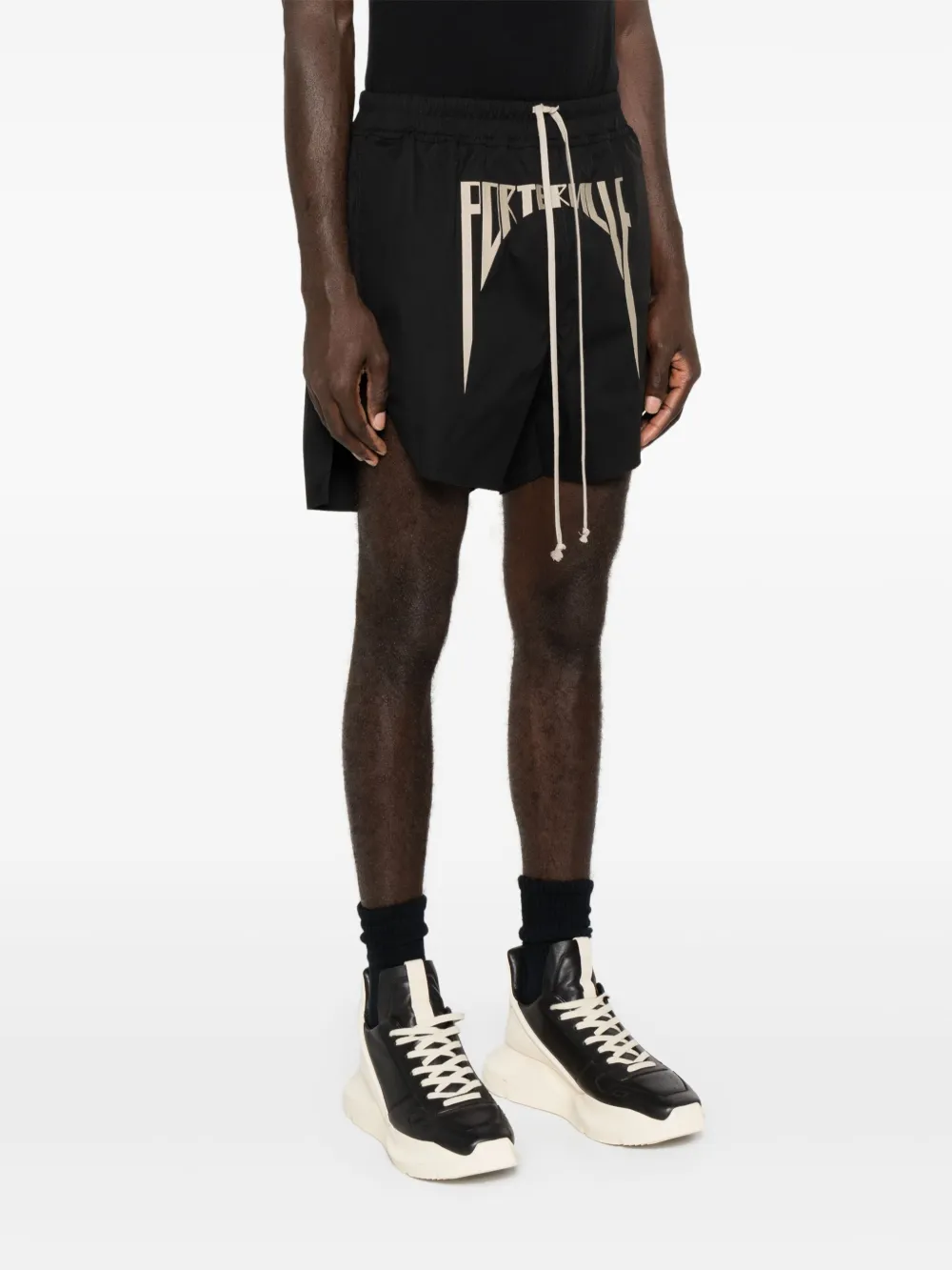 Rick Owens Trainingsshorts met borduurwerk Zwart