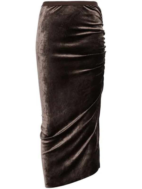Rick Owens Lilies Svita Midi Skirt | Brown | FARFETCH