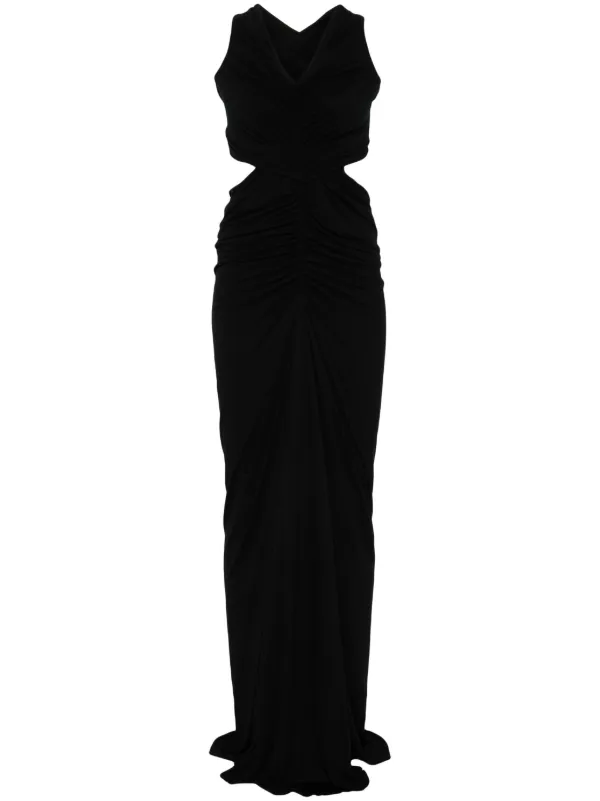 Rick Owens Lilies Poppy Gown Dress | Black | FARFETCH AO