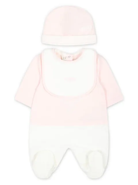 Fendi Kids set de mameluco con logo estampado