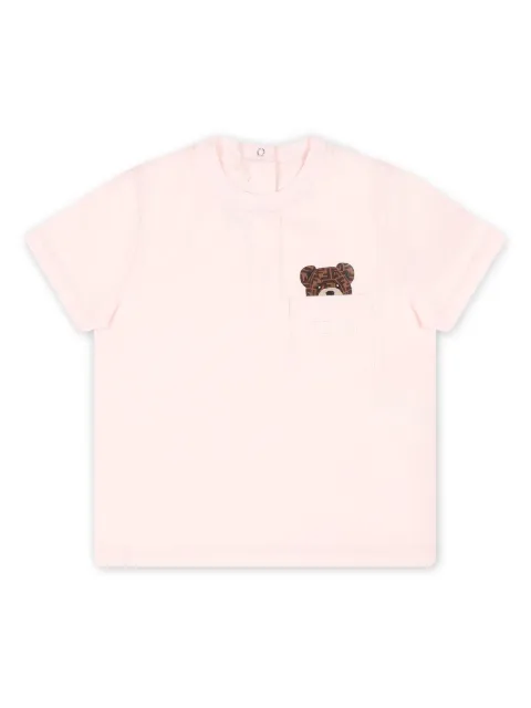 Fendi Kids teddy bear-print stretch-cotton T-shirt
