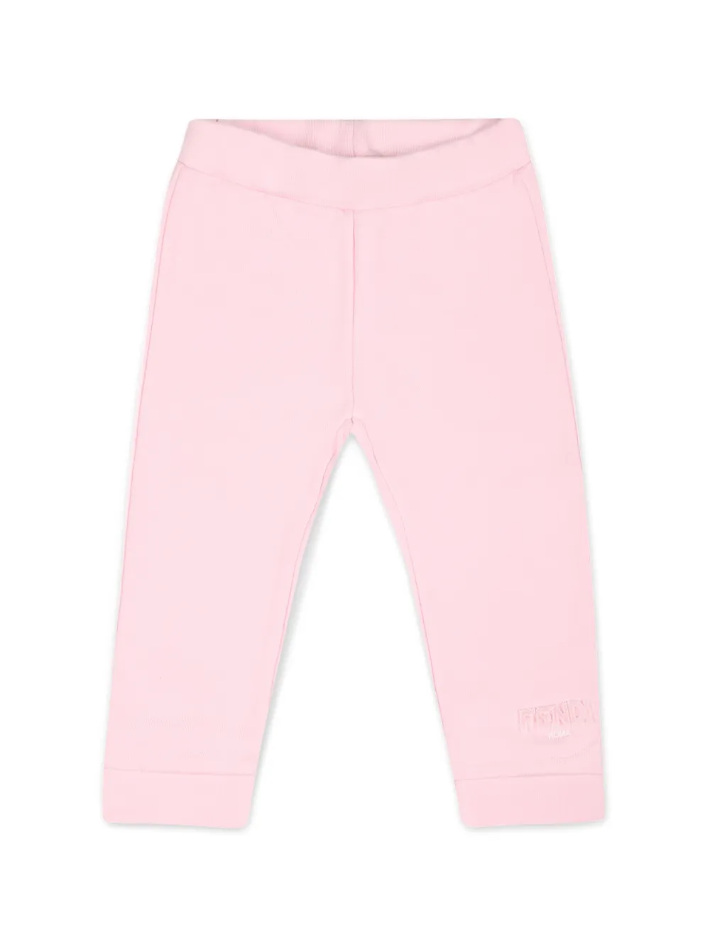 Fendi Kids Katoenen legging met logo applicatie Roze