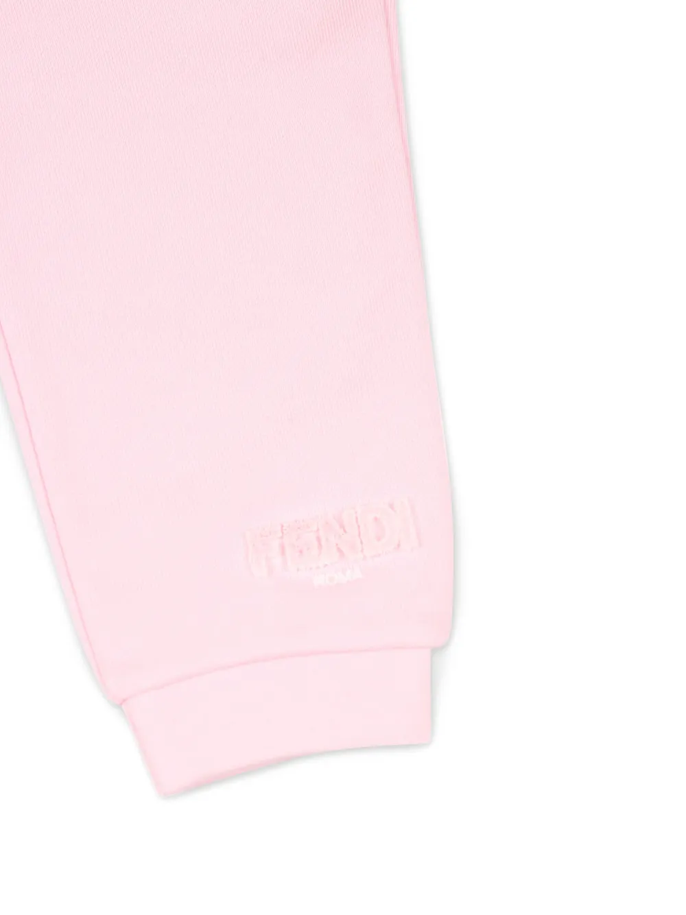 Fendi Kids Katoenen legging met logo applicatie Roze