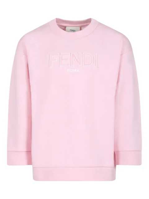 Fendi Kids logo-appliqué cotton sweatshirt