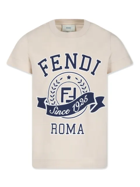 Fendi Kids 로고 프린트 코튼 티셔츠