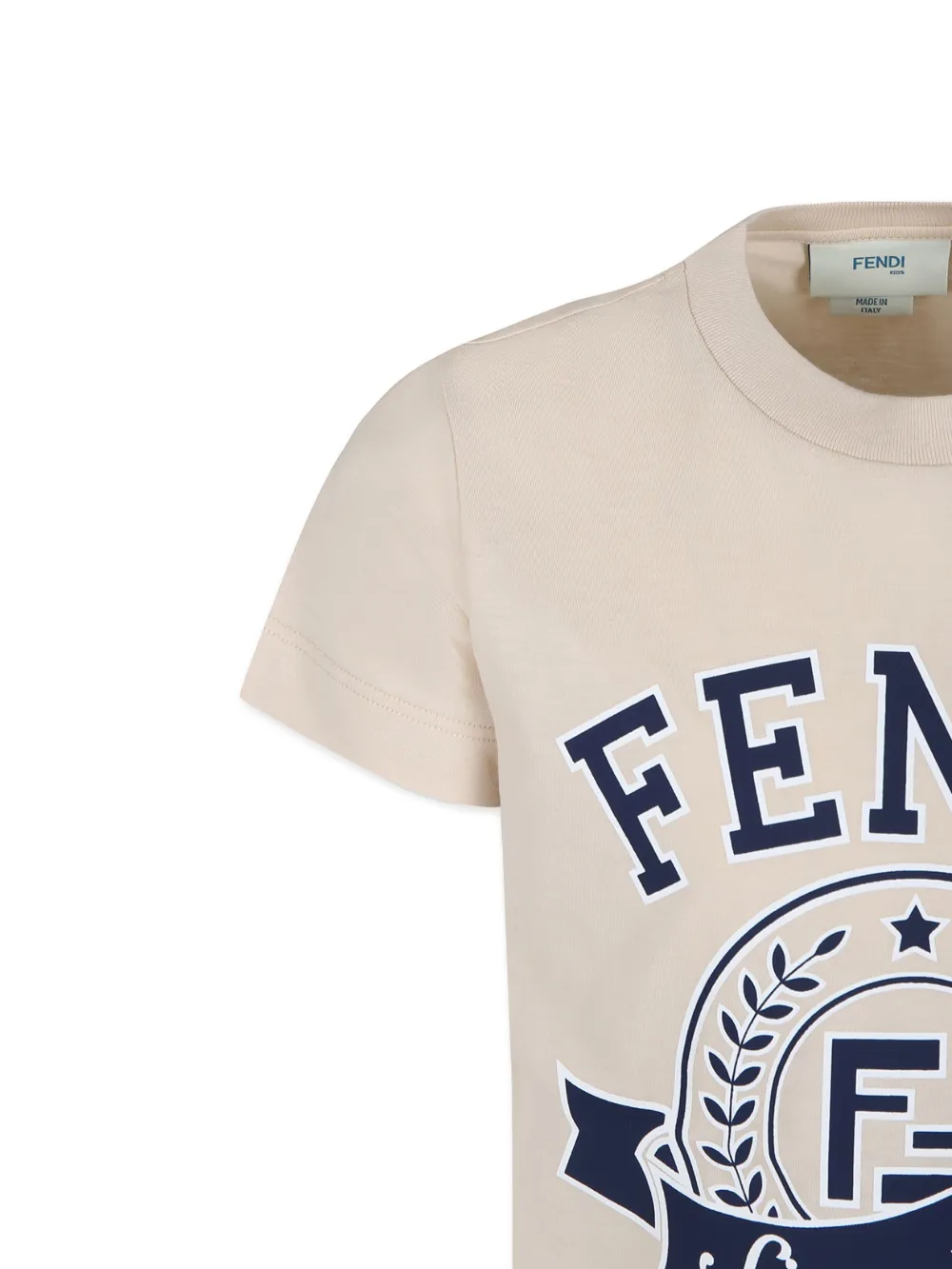 Fendi Kids Katoenen T-shirt met logoprint Beige