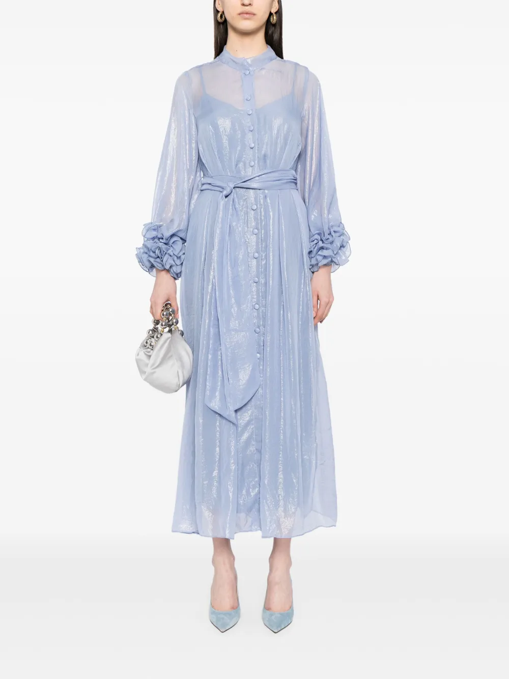 Baruni Geplooide maxi-jurk - Blauw