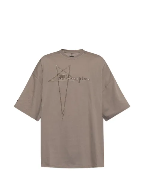 Rick Owens X Champion logo刺绣棉T恤