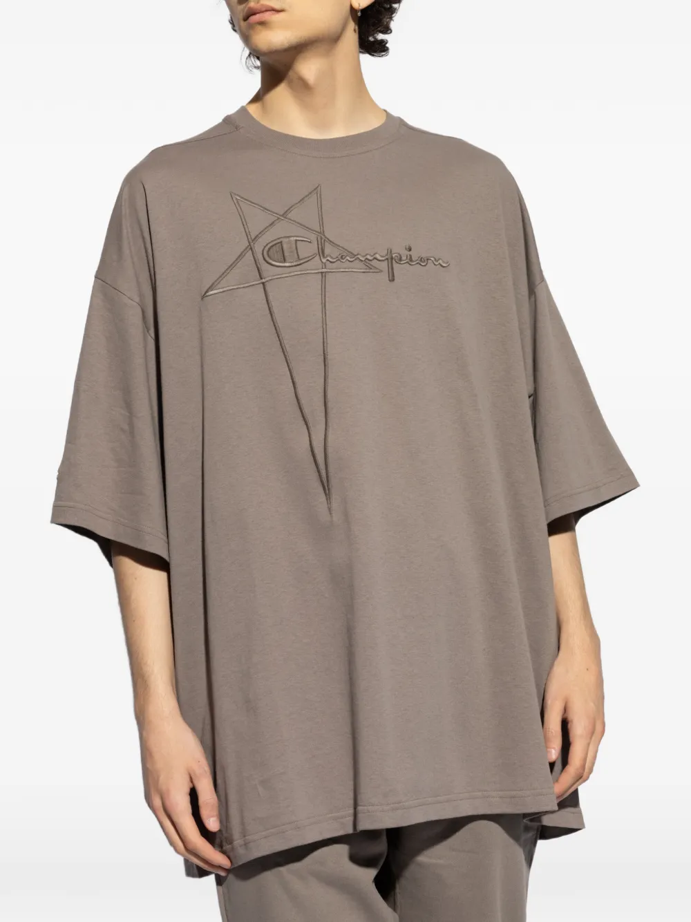 Rick Owens T-shirt met geborduurd logo Grijs
