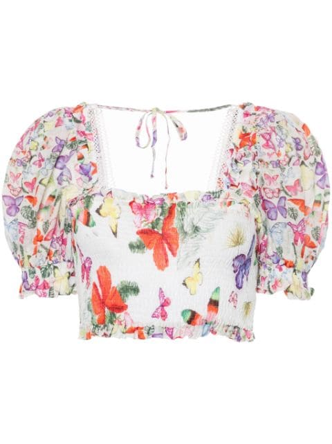 Charo Ruiz Ibiza Lirio butterfly-print blouse