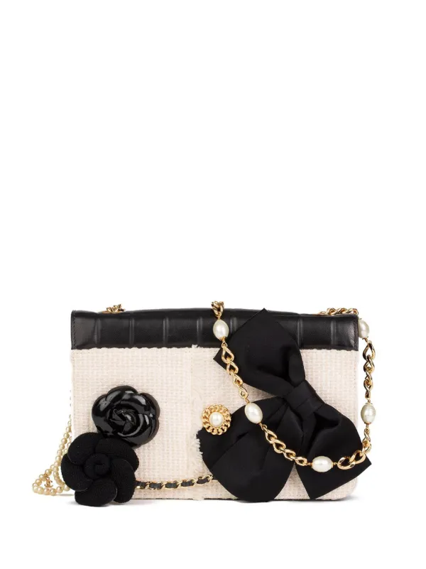 CHANEL Pre-Owned 1990s カメリア チョコバーショルダーバッグ