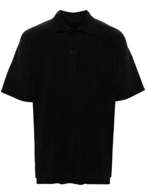 Homme Plissé Issey Miyake プリーツ ロングスリーブポロシャツ