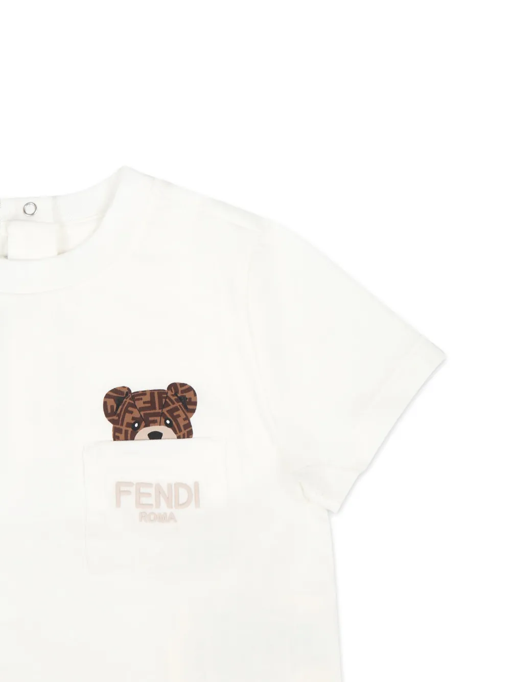 Fendi Kids T-shirt met geborduurd logo Wit