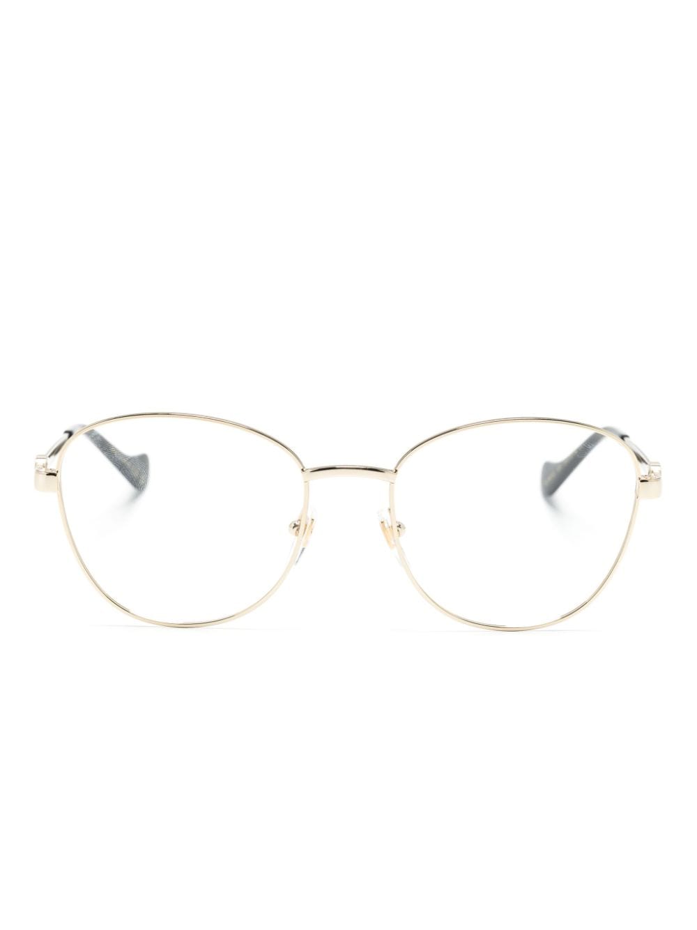 Gucci Interlocking G Round-frame Glasses In Gold