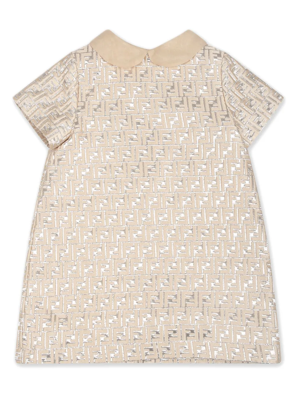 Fendi Babies' Ff-jacquard Flared Dress In Neutral