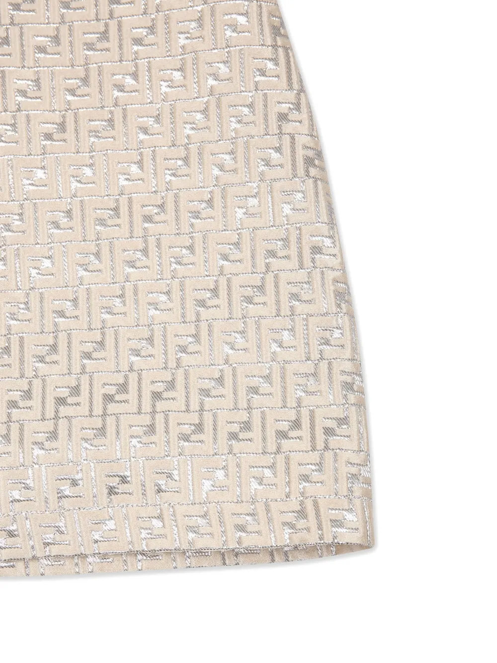 Fendi Kids Flared jurk met FF-jacquard Beige