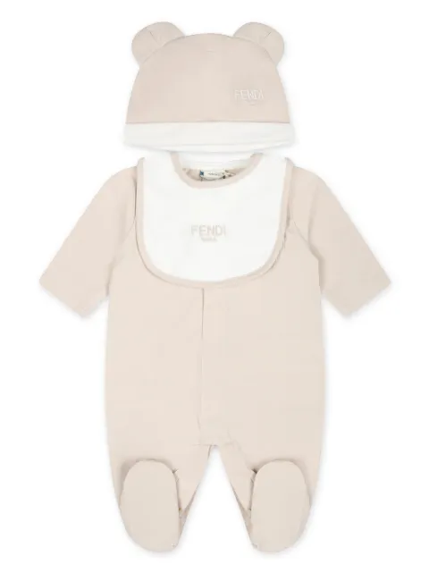 Fendi Kids Strampler-Set mit FF-Stickerei