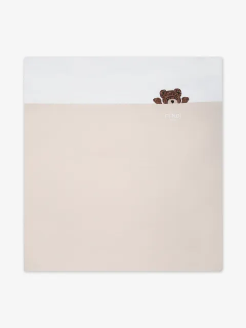 Fendi Kids teddy bear-print stretch-cotton blanket