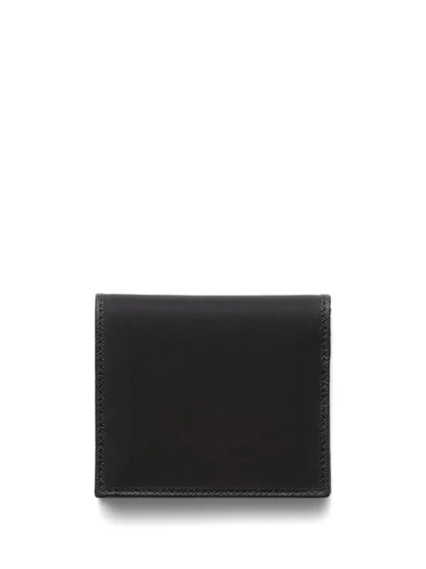 Prada Re-Nylon enamel-triangle Logo Wallet | Black | FARFETCH