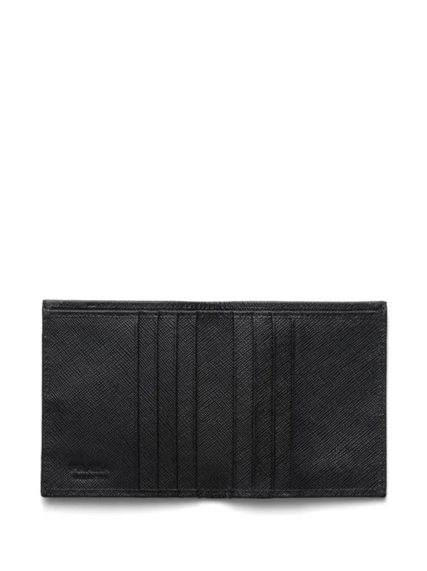 Prada Re-Nylon enamel-triangle Logo Wallet | Black | FARFETCH
