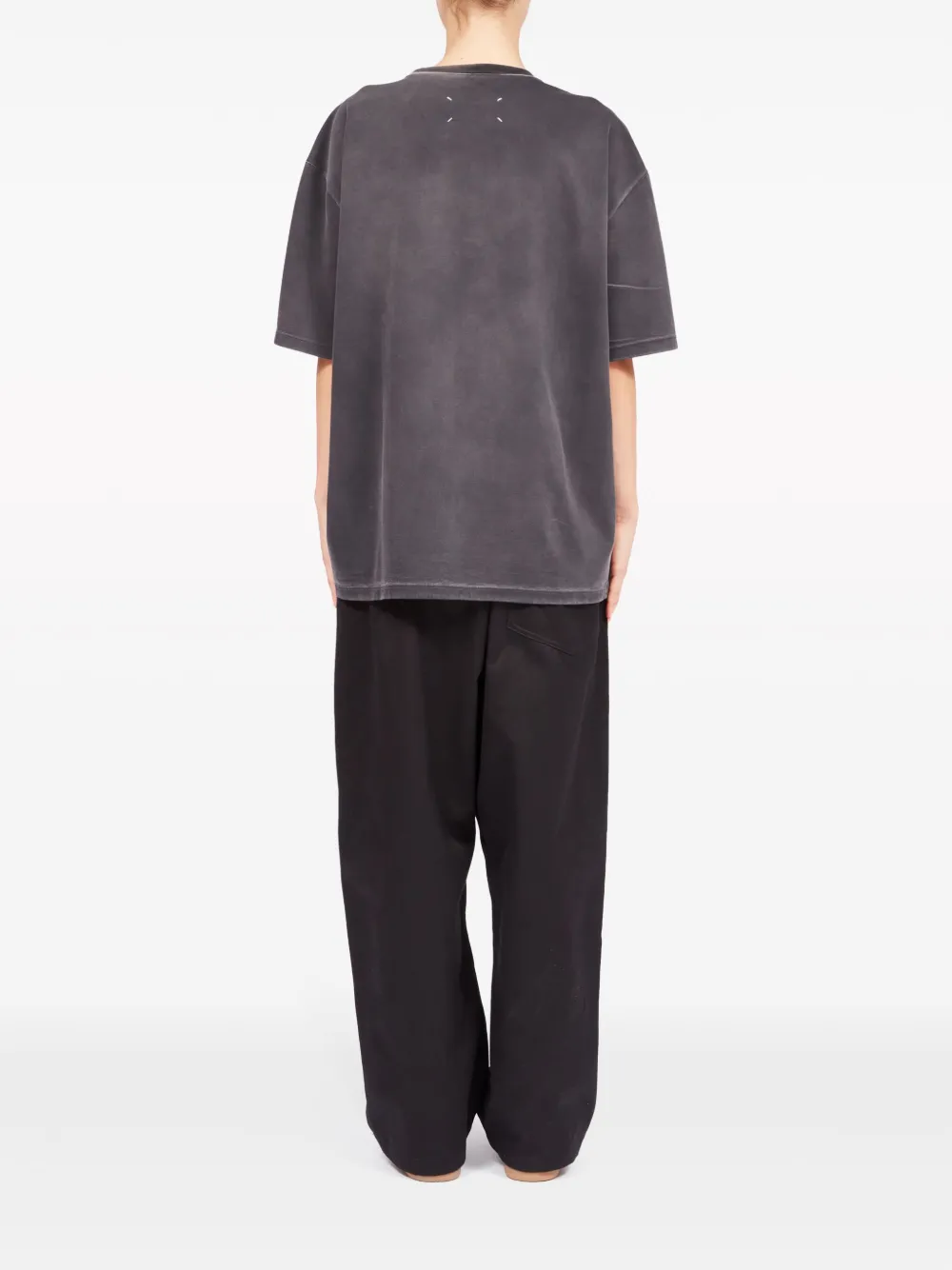 Maison Margiela T-shirt met geborduurd logo Zwart