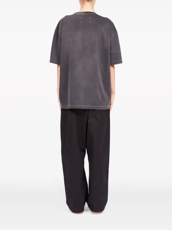 Tシャツ・カットソー MAISON MARGIELA Embroidered Cotton Shirt Maison Margiela logo-embroidered Cotton T-shirt | Black