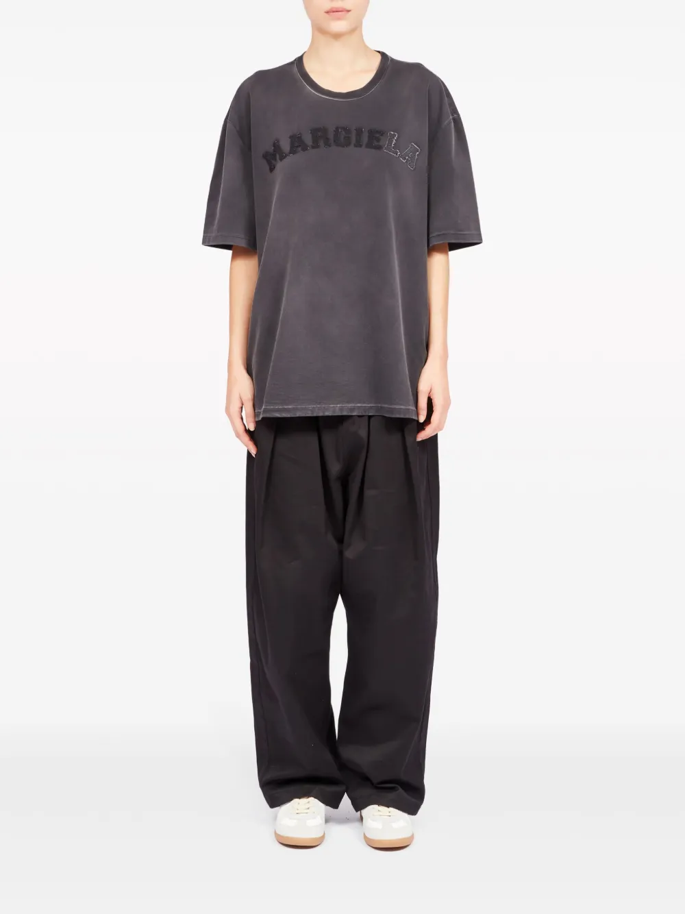 Maison Margiela T-shirt met geborduurd logo - Zwart