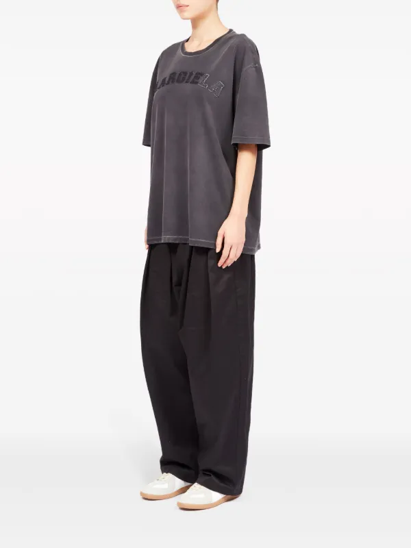 Maison Margiela logo-embroidered Cotton T-shirt | Black