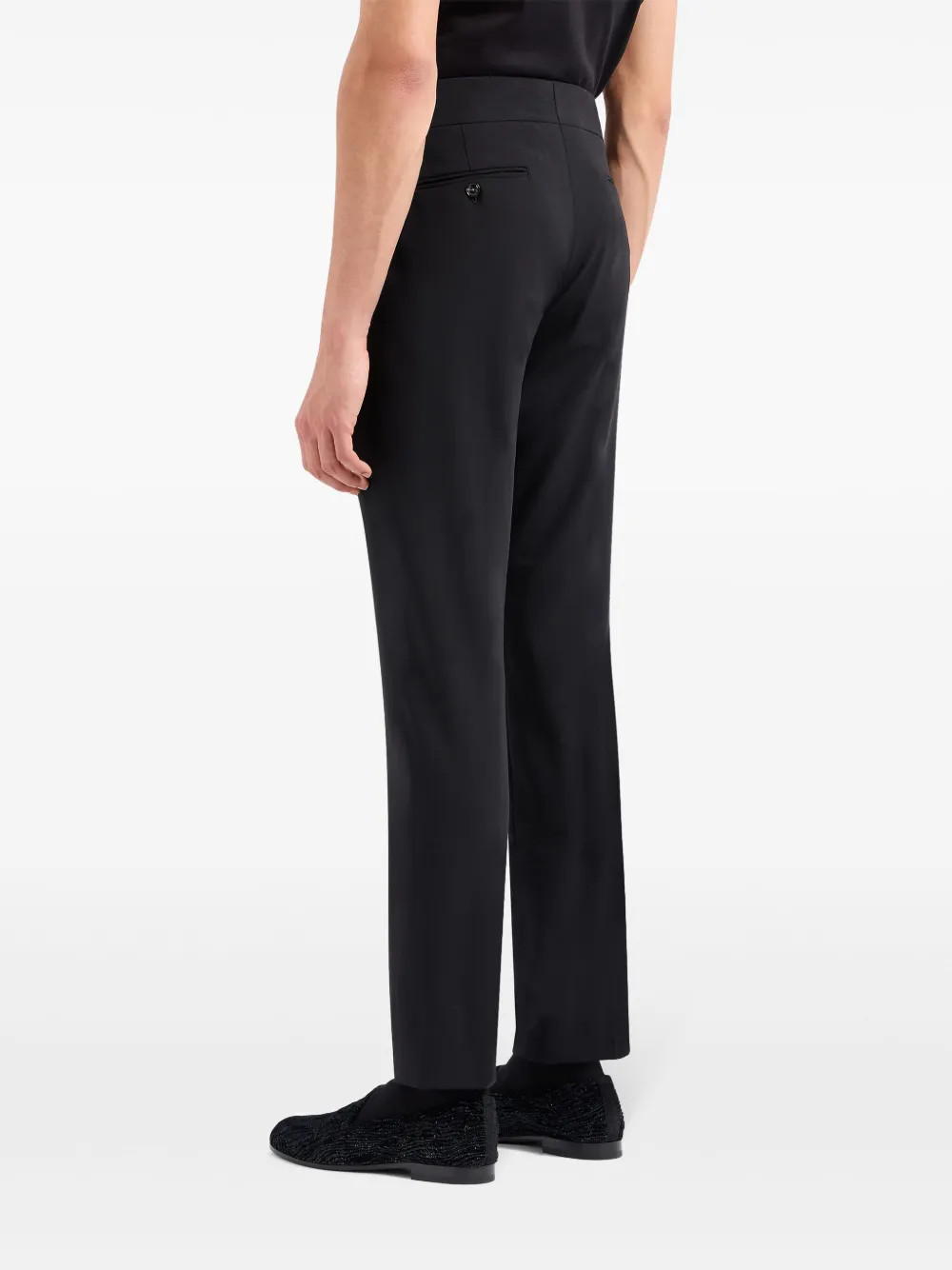 Giorgio Armani Geplooide skinny pantalon Zwart